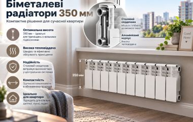 Висота 350 мм. - оптимально при низькому підвіконні